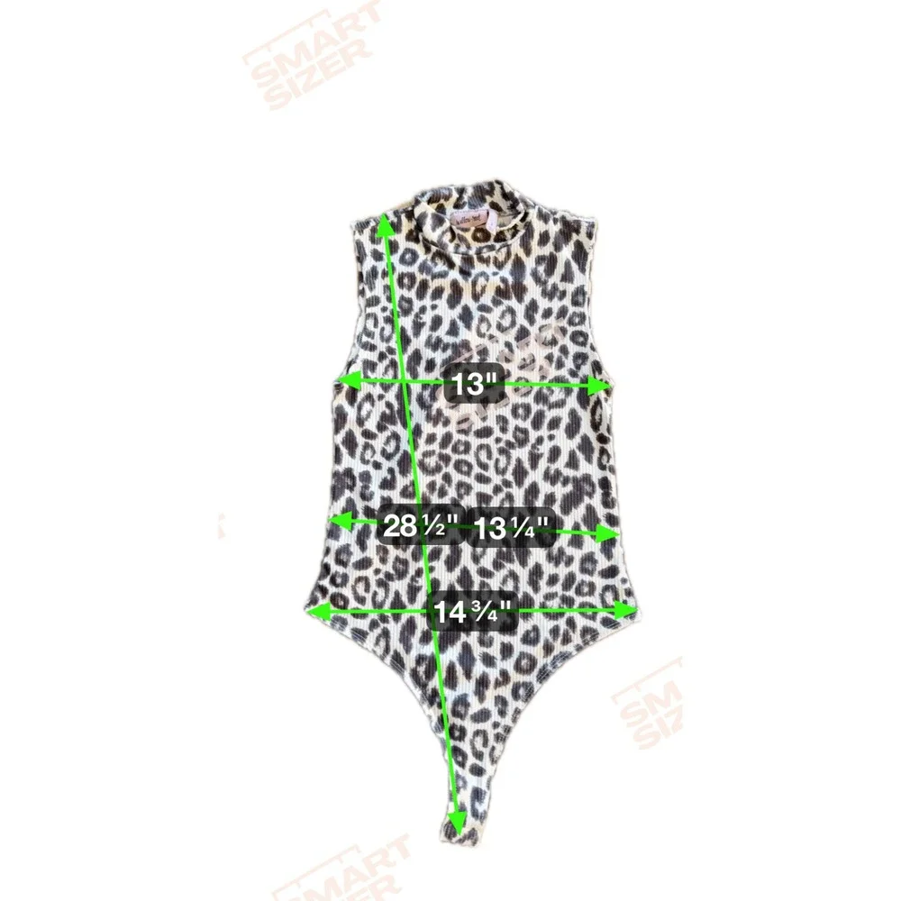 Willow Root Sleeveless Leopard Print Mock Neck Bodysuit Women's Size S - Picture 8 of 8